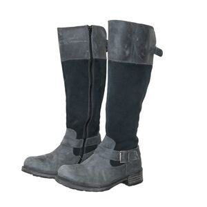 Bos & Co Sz 38 Women's 8 - 8.5 Alice Tall Riding Boots Teal Leather / Suede EUC
